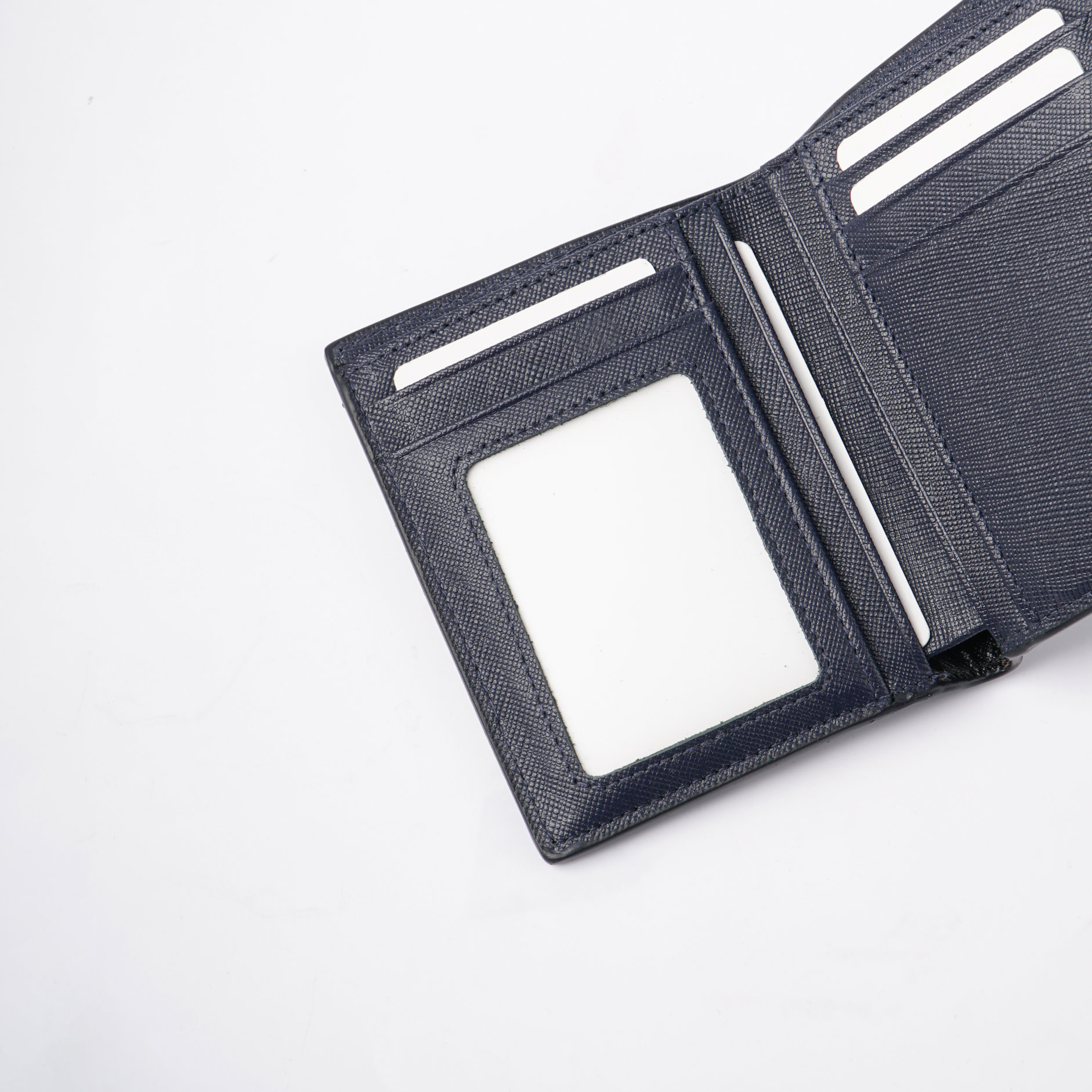 [Khắc Tên] Ví nam gập đôi Combine Wallet da Saffiano bóp nam da thật cao cấp dáng ngang -V13