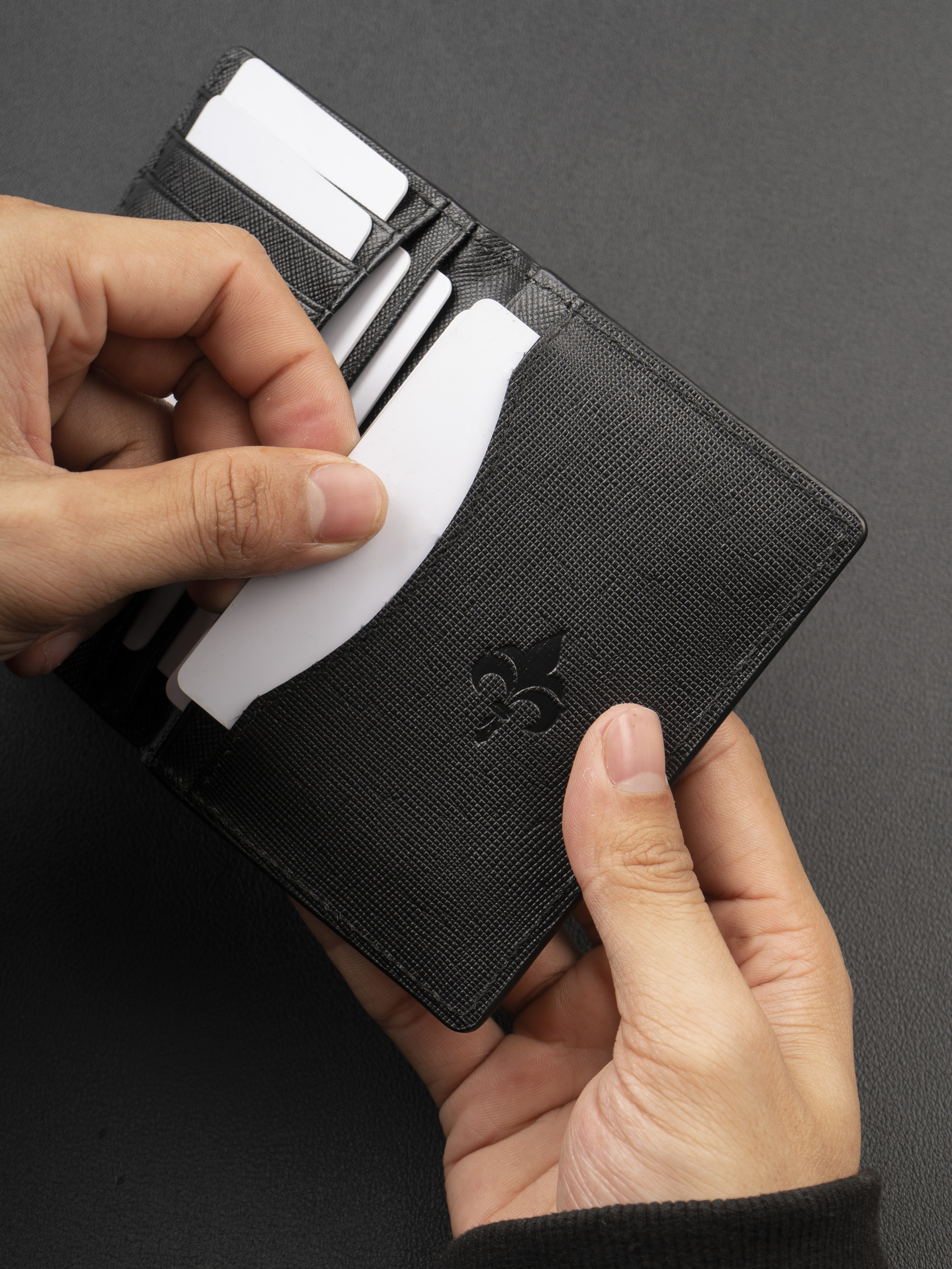 [Khắc Tên] Ví da nam Andras Card Holder mini Slim Mate One cao cấp da bò trơn đựng thẻ - V21