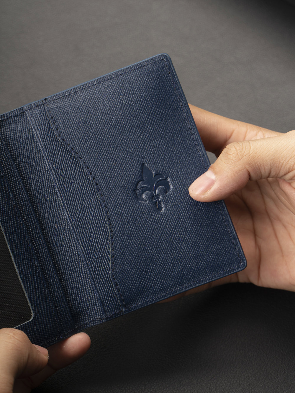 [Khắc Tên] Ví da nam Andras Card Holder mini Slim Mate One cao cấp da bò trơn đựng thẻ - V21