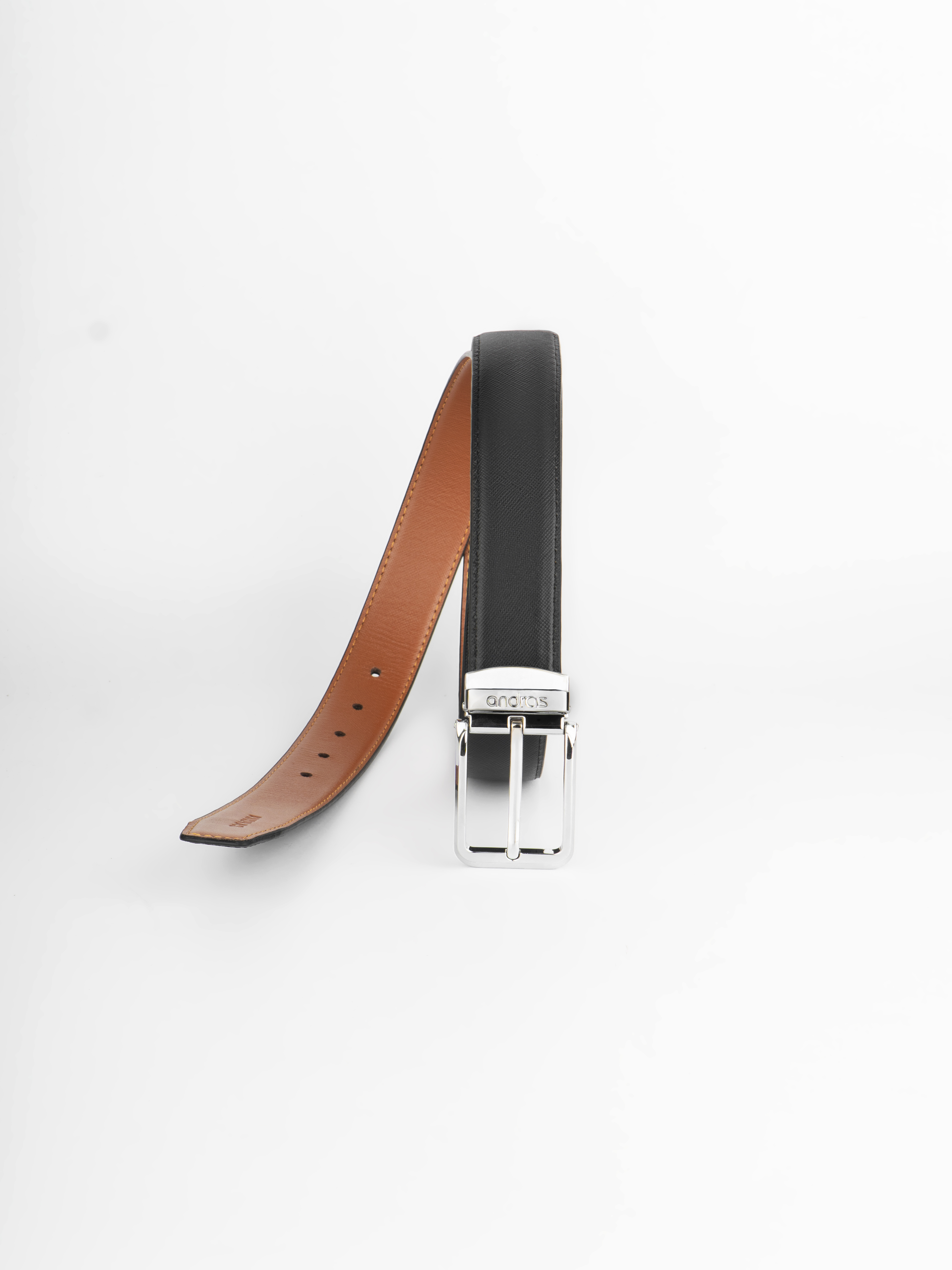 Thắt lưng da nam Piero Belt da bò thật vân Saffiano dây lưng khóa kim đúc Andras cao cấp - TL01