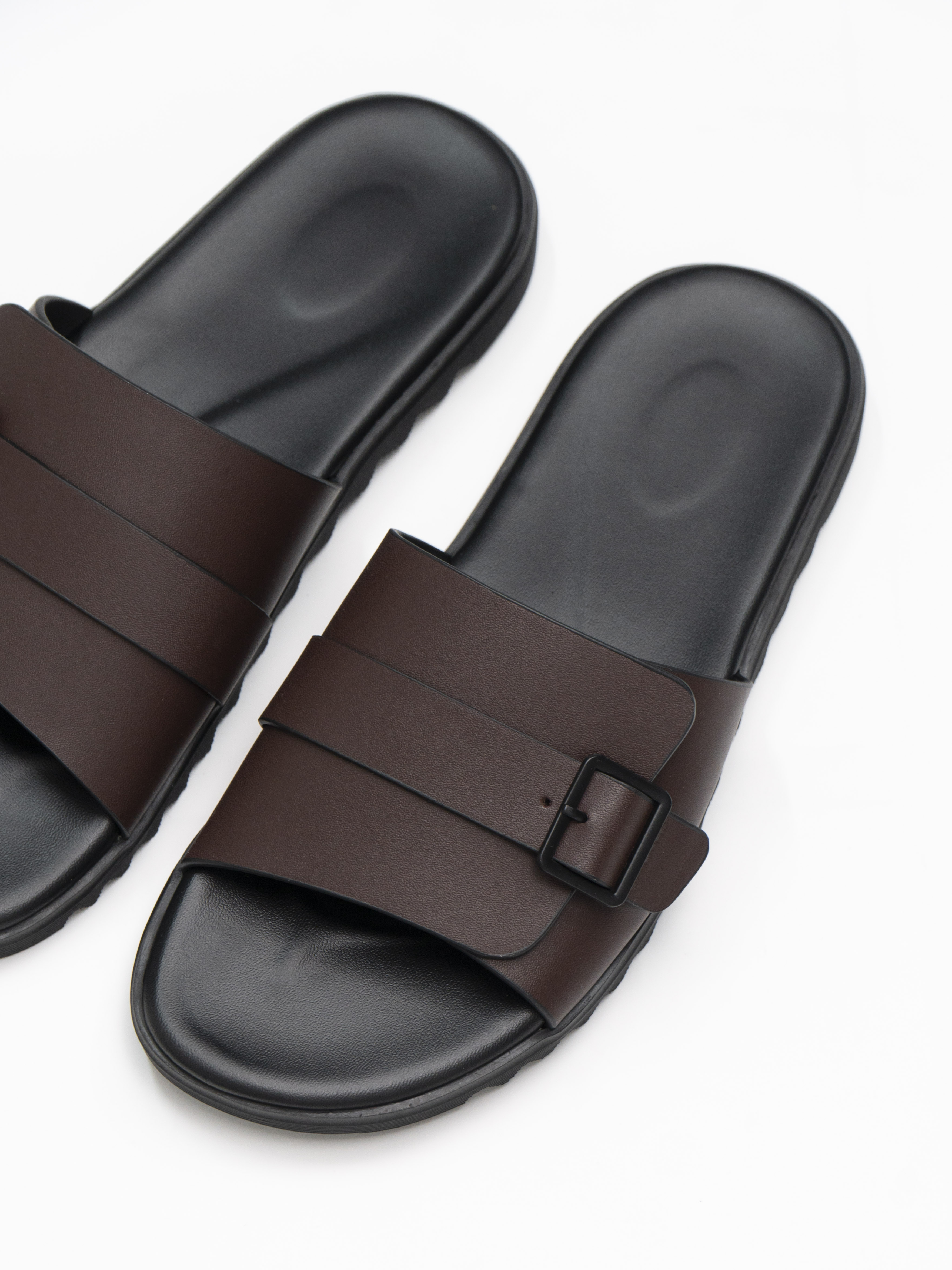 Dép da nam nữ Andras unisex quai ngang Center Sandal chất liệu Microfiber cao cấp